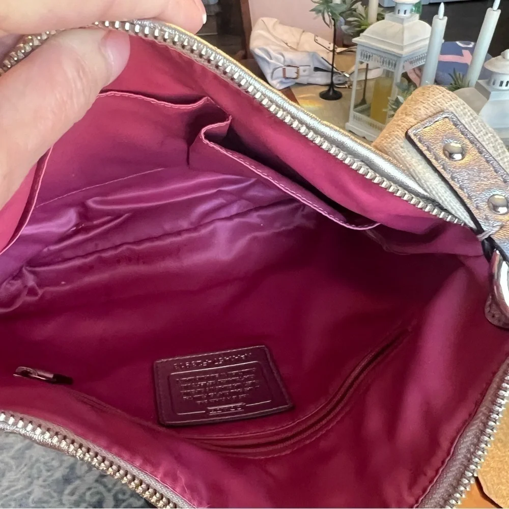 Coach Signature Pattern Tan and Pink - Crossbody Bag
